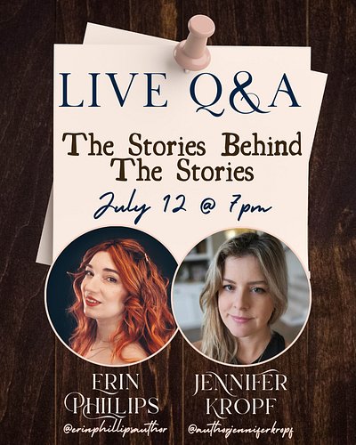 Join me and fellow indie author @authorjenniferkropf on July 12 at 7pm EST as we answer your questions and chat about our aut...