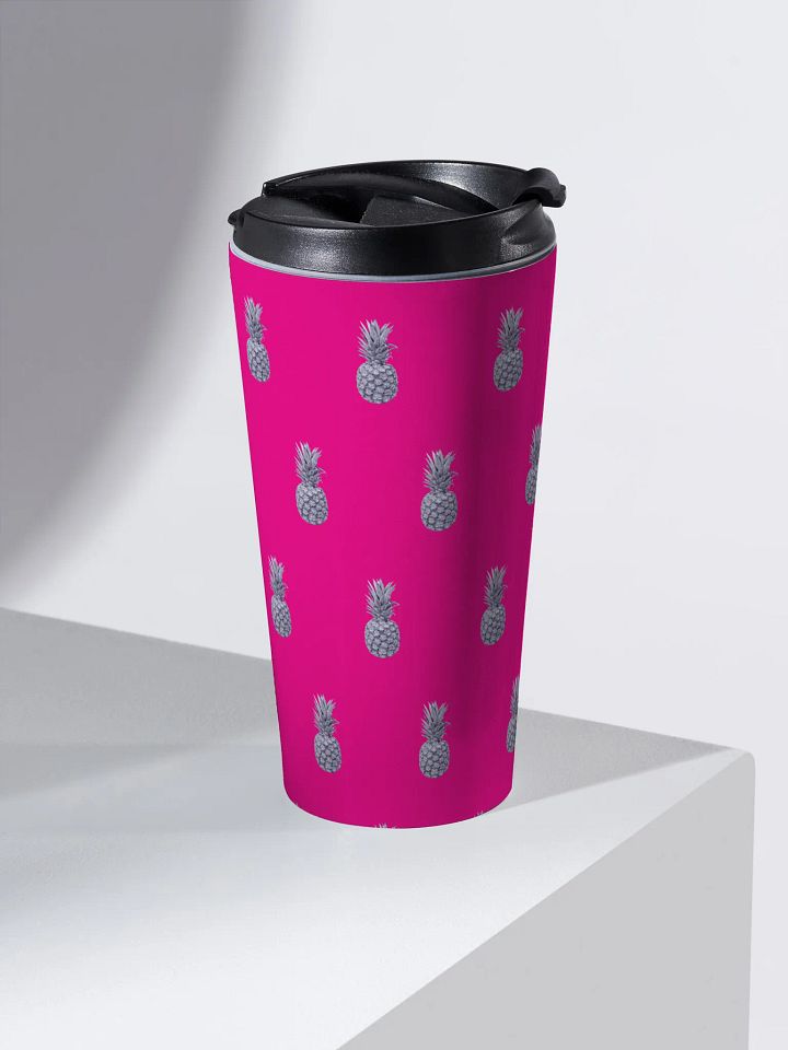 Magenta Monochrome Pineapple Stainless Steel Small Travel Mug product image (2)