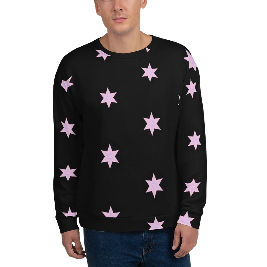 Abstract Repeating Pink Stars Unisex All Over Print Sweatshirt product image (6)