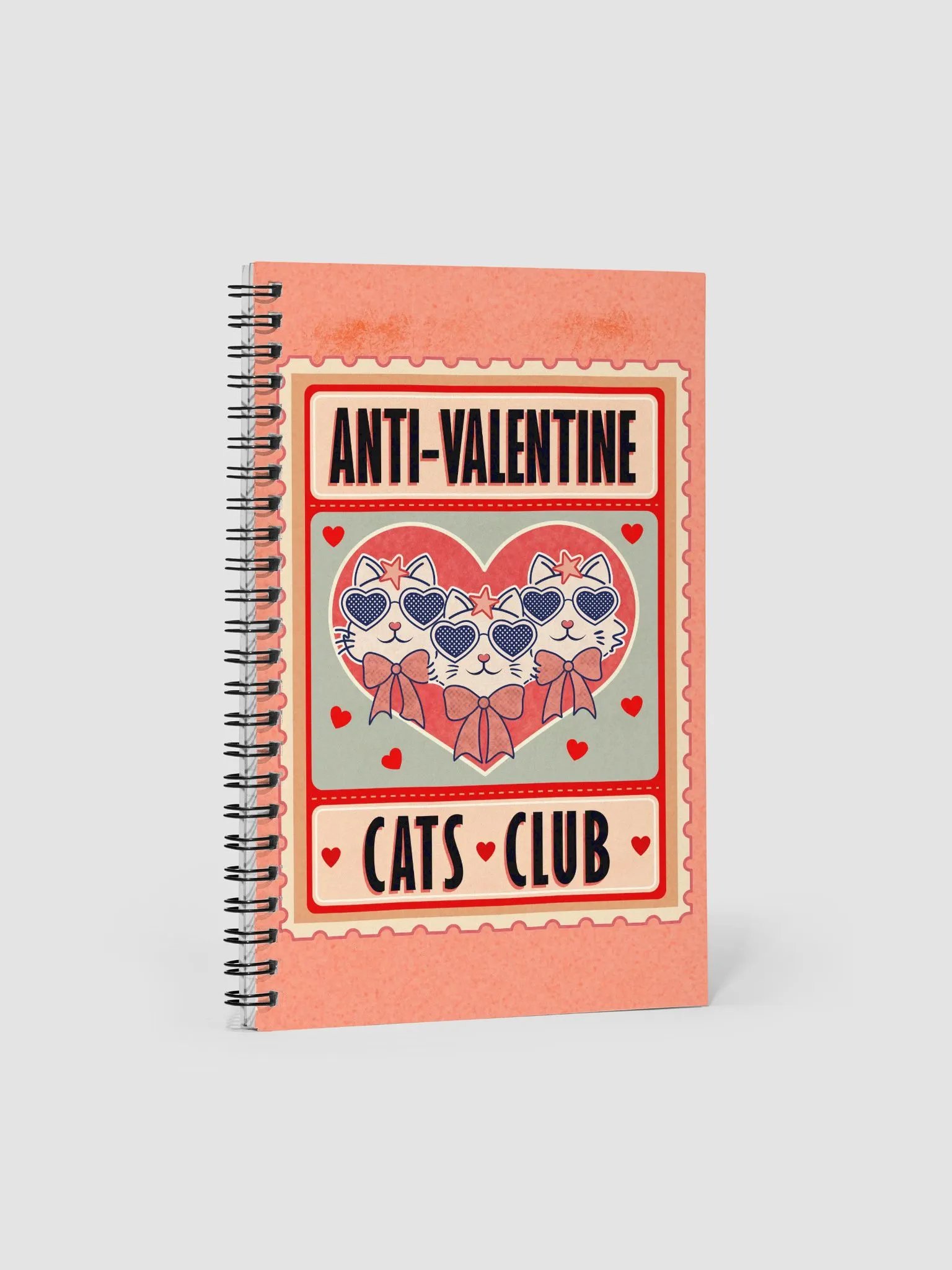 Galentine Cats Club - spiral notebook product image (1)