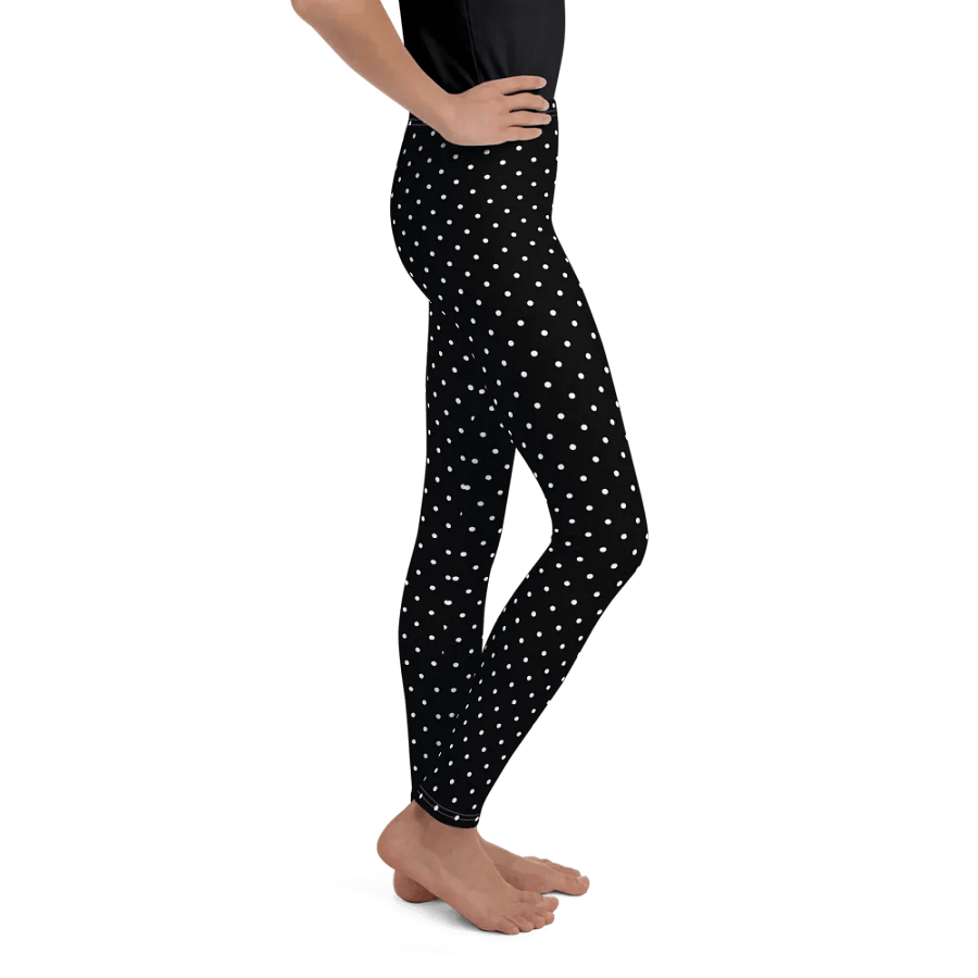 Girl's All-Over White Polka Dots Leggings product image (4)