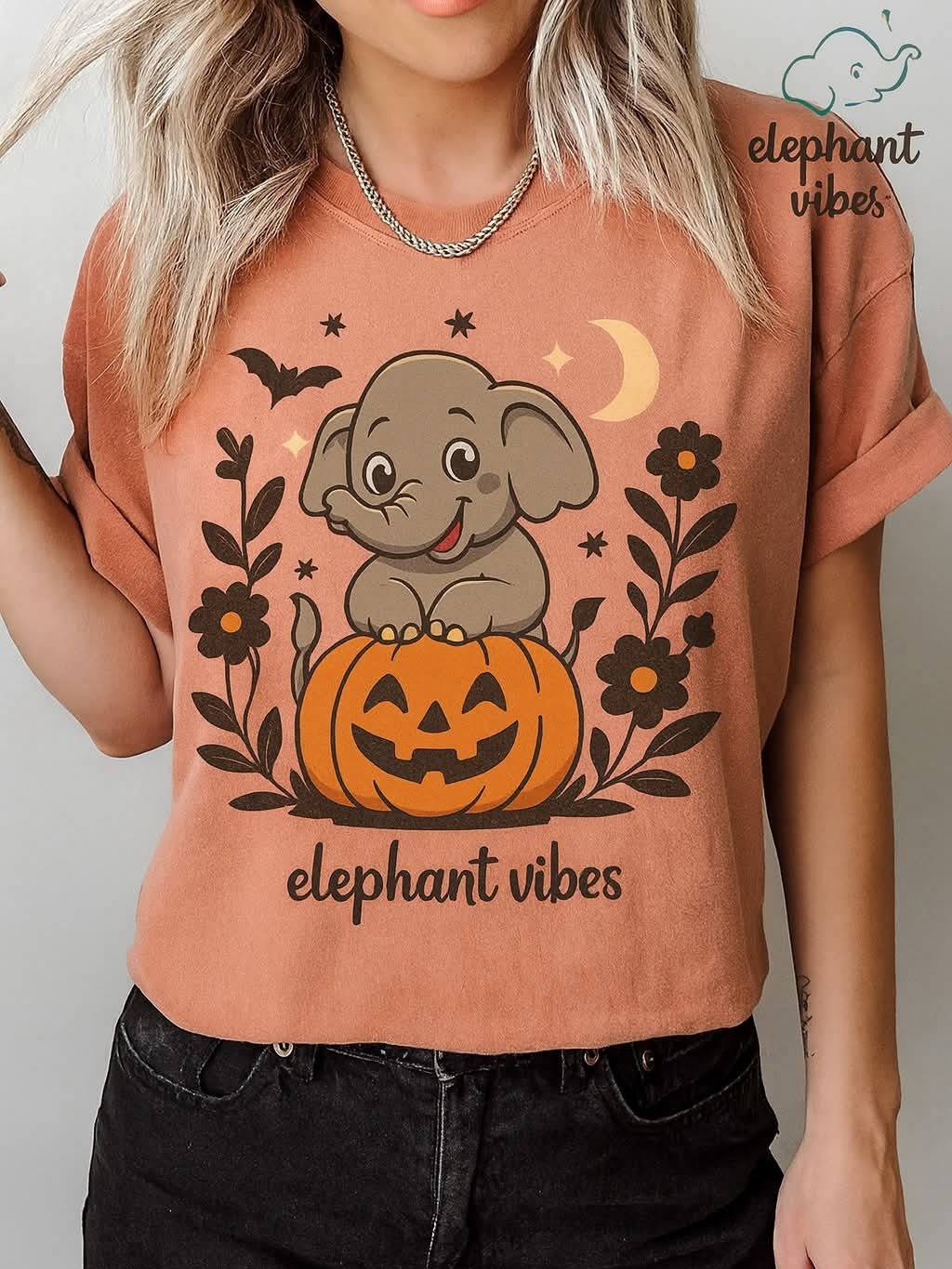 Spooky Elephant Pumpkin T-Shirt product image (1)