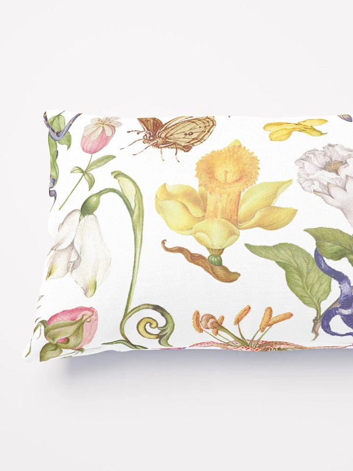 Exotic Blooming Floral Butterfly White Pillows product image (2)