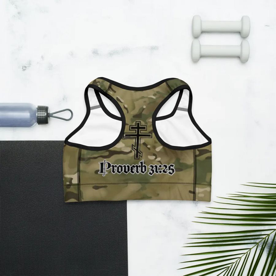 Faithful Camo: Proverb 3:25 Sports Bra - Multicam product image (8)