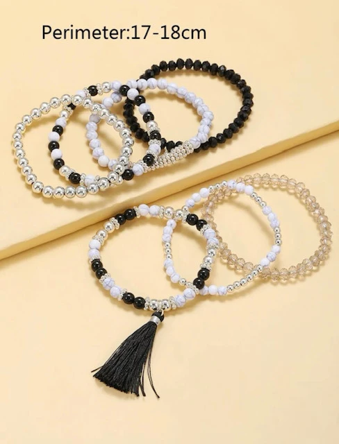 7 PC TASSEL CHARM BEADED BRACELET product image (3)