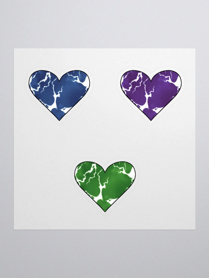 Cool Colored Lightning Hearts Sticker Pack product image (1)