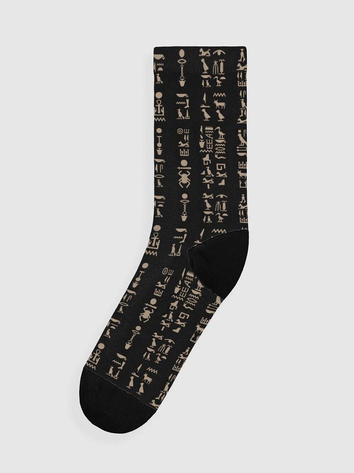 Isis Hieroglyphs Very Detailed Black Crew Socks product image (1)