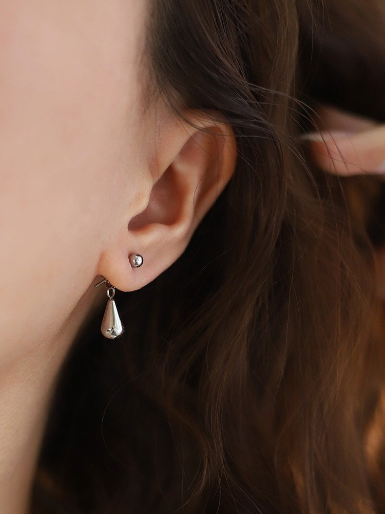 Teardrop Dangle Stud Earrings | 18K Gold Plated product image (2)