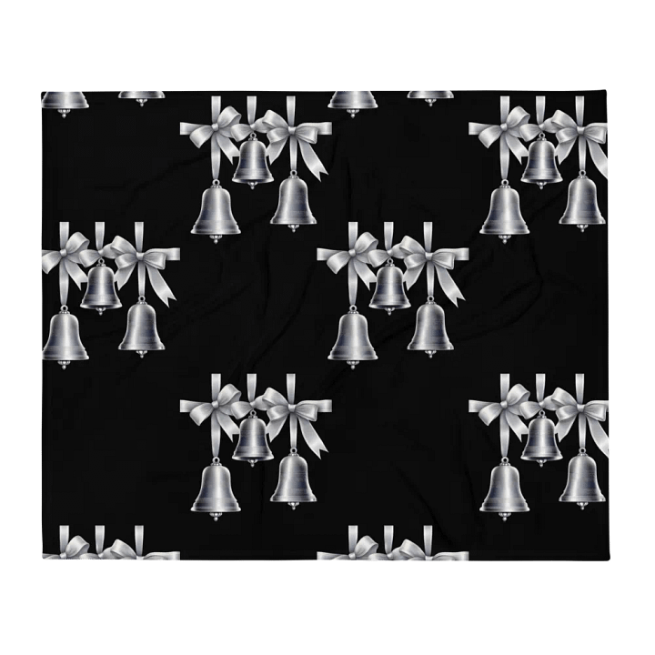 Silver Sleigh Bells Pattern Design Blanket product image (2)