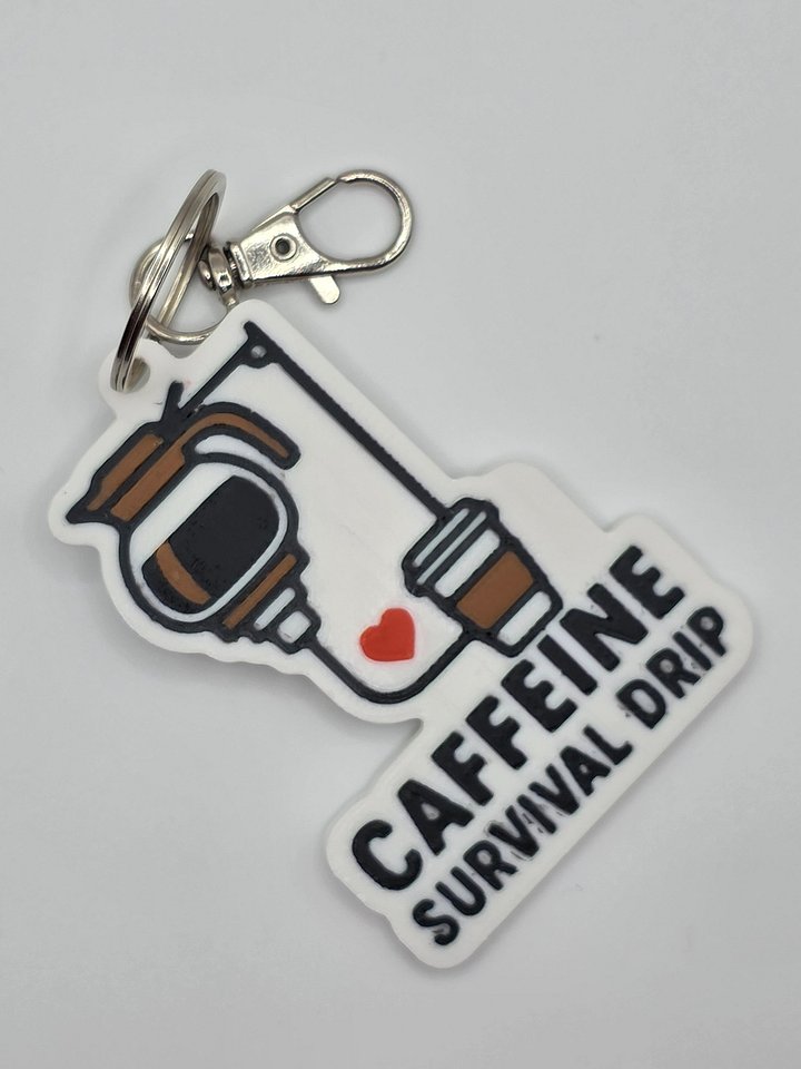 ☕ Caffeine Survival Drip Keychain | Funny Coffee Design product image (2)