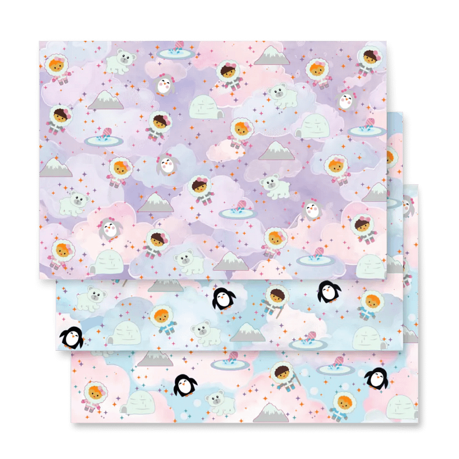 Snow Babies in Cotton Candy Clouds 3 Pack Sheets Wrapping Paper product image (11)
