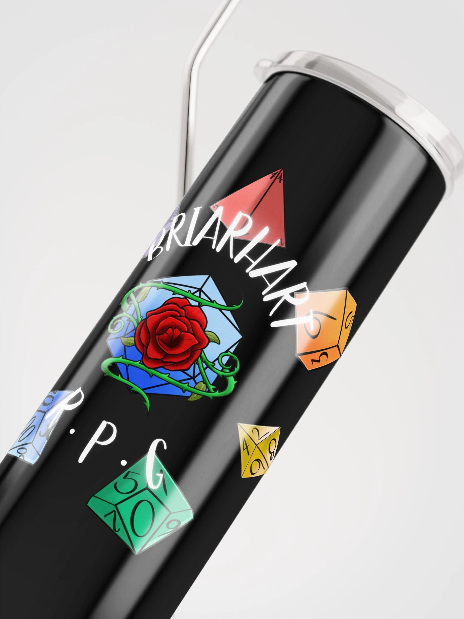 BriarHart RPG Stainless Steel Tumbler w/Straw - PRIDE 2025 - Black product image (4)