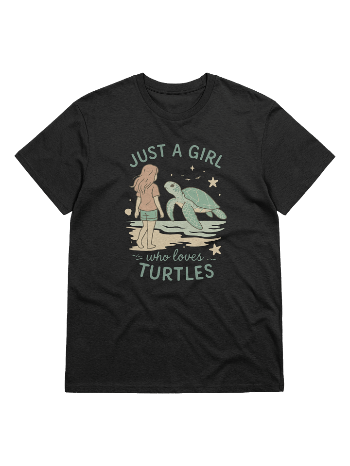 Graphic with Pastel Colors and Retro Hand-Drawn Text ‘Just a Girl Who Loves Turtles’ product image (5)