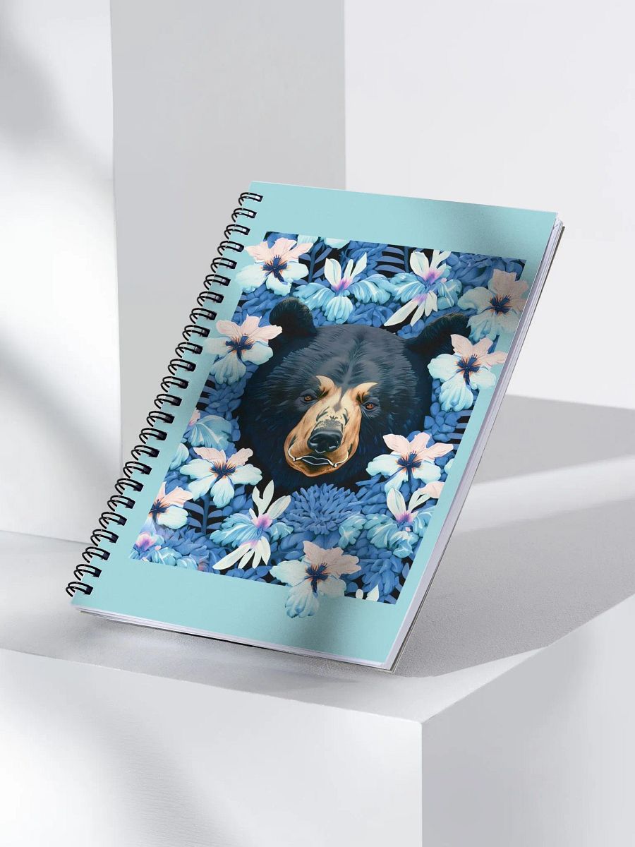 Black Bear with Flowers Spiral Notebook product image (3)