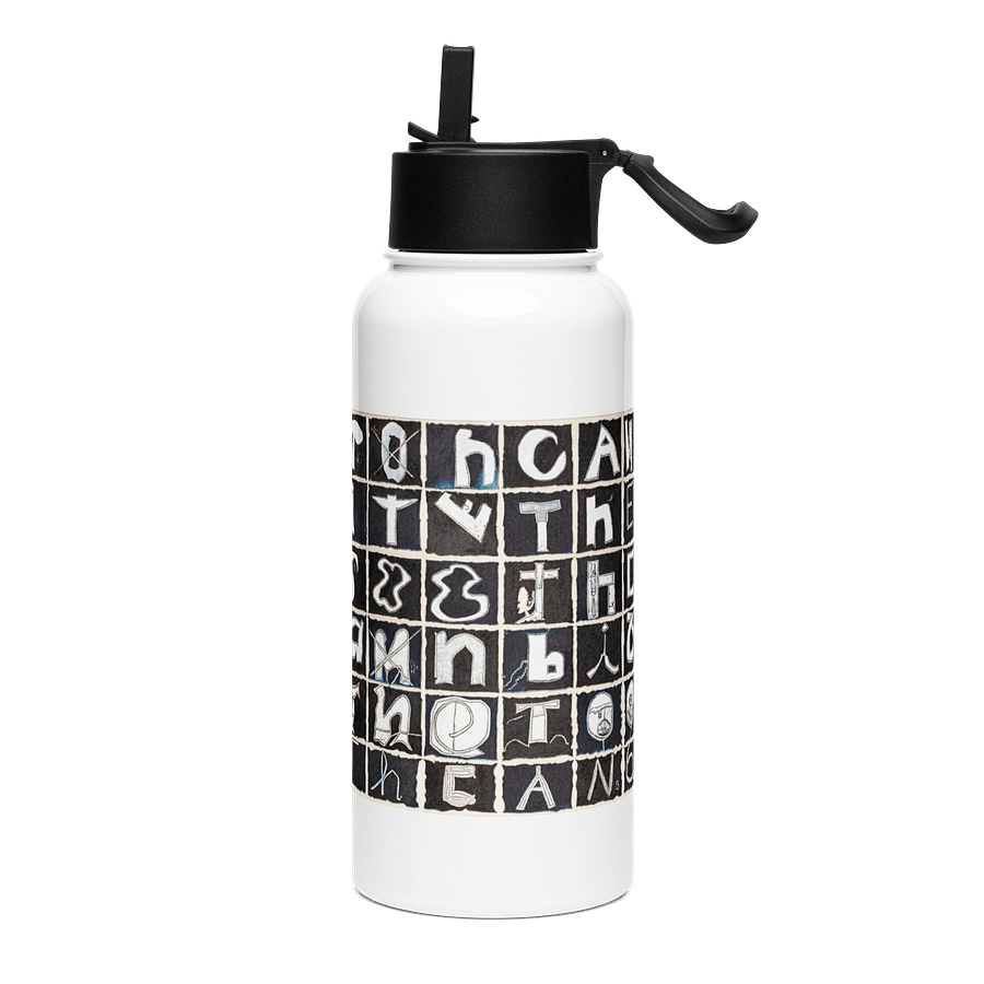The Tooth Can Bite Stainless Steel Water Bottle with a Straw Lid in White product image (3)