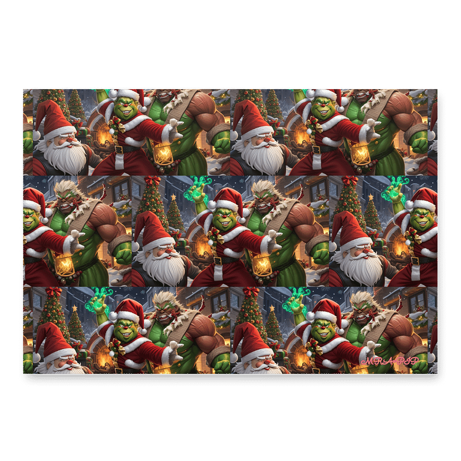 Santa Claws, Angel, Grench cat Wrapping Paper Set product image (3)