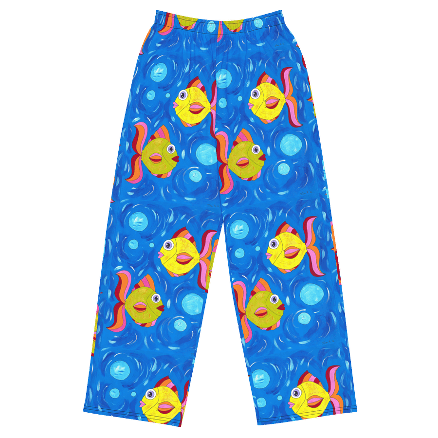 Fish style (art by Dina R.) acrylic painting picture - Wide-Leg Pants product image (3)