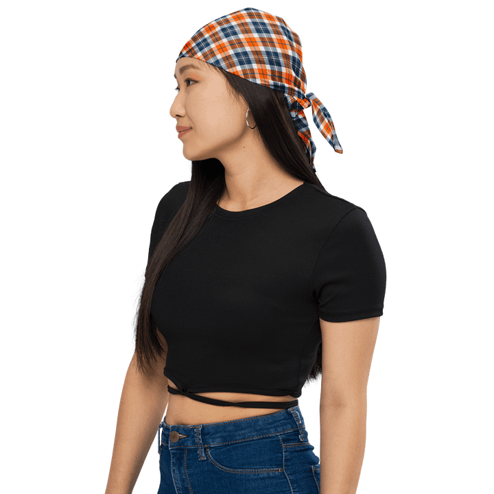 Orange and Blue Sporty Plaid Bandana product image (1)