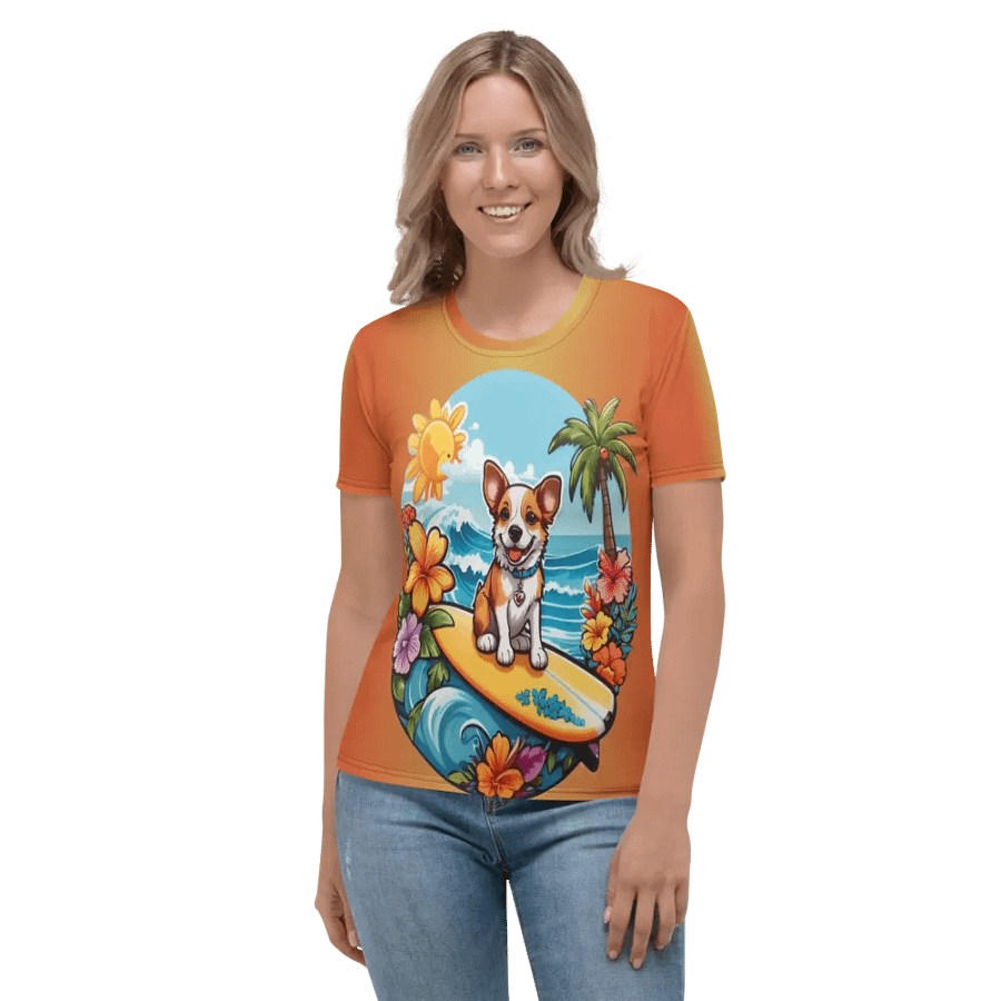 Dog Surfing All Over Print T-shirt product image (3)