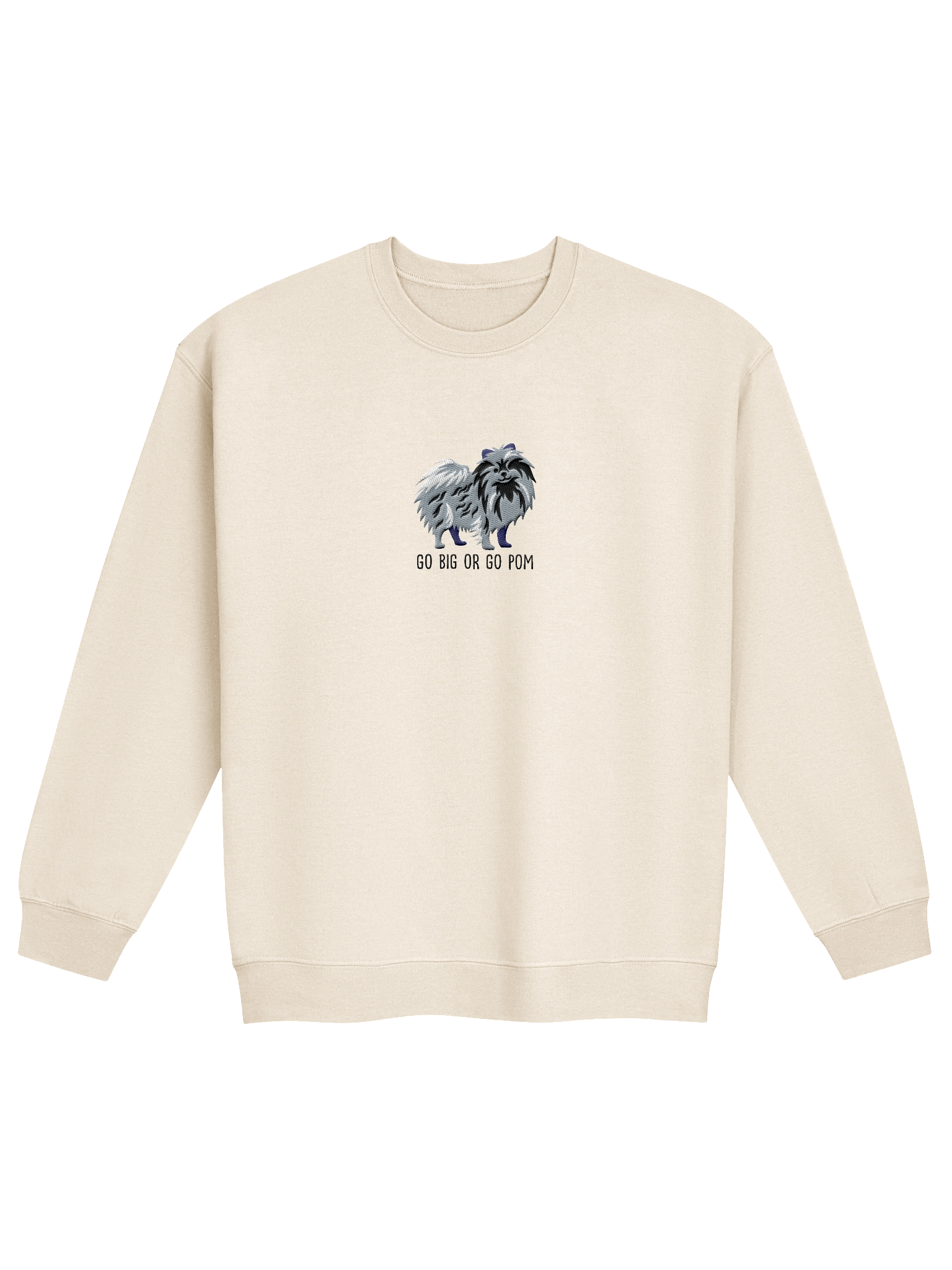 Go Big or Go Pom Sweatshirt (Embroidered) of a Pomeranian(Blue Merle) product image (21)