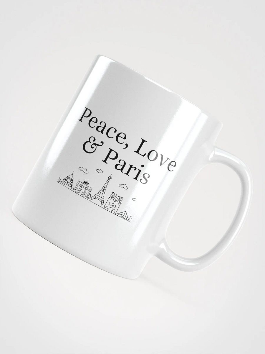 Peace, Love and Paris Mug with Monuments | Left Handed Coffee Tea Mug product image (2)