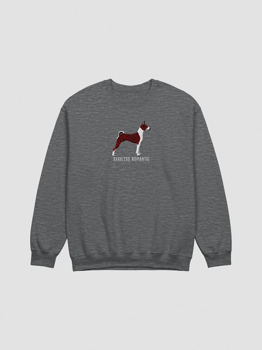 Barkless Romantic Sweatshirt (Embroidered) of a Basenji(Brindle) product image (10)