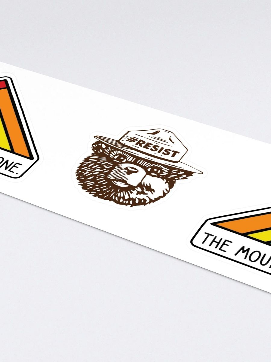 Mountains are for EVERYONE! Double Smokey Rainbow Sticker 15" Collage Vinyl Decal product image (4)