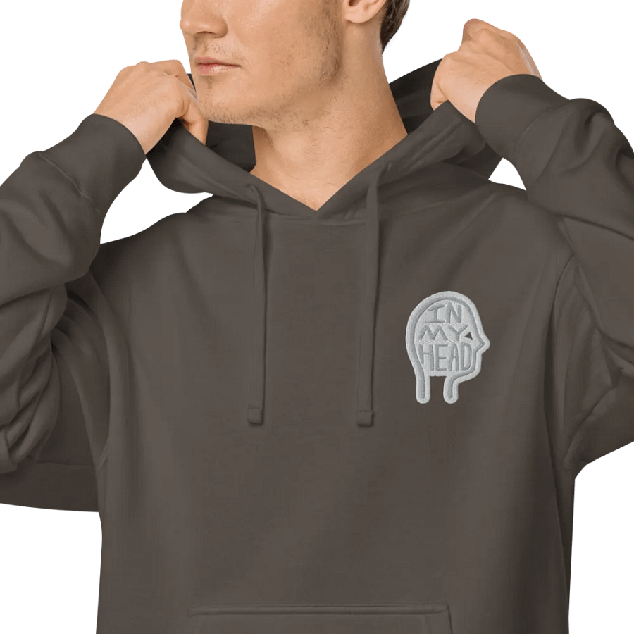 In My Head (L.C. grey bubble design 2) embroidered pigment hoodie product image (7)