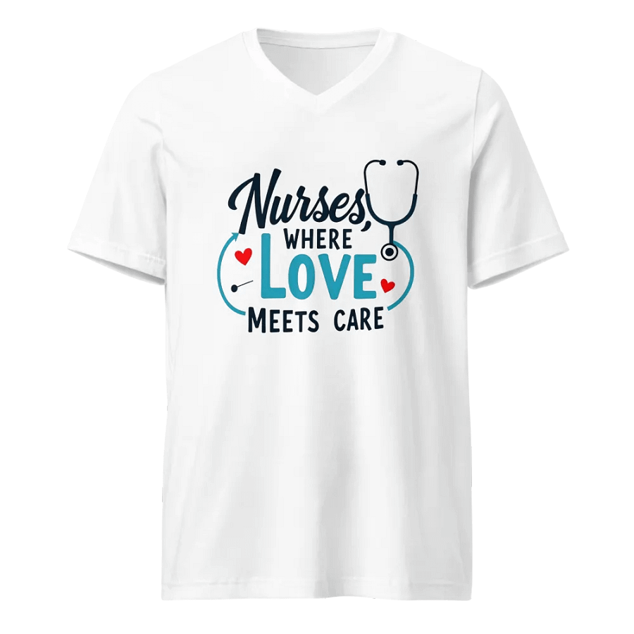 Love Meets Care Nurse V-Neck Tee product image (1)
