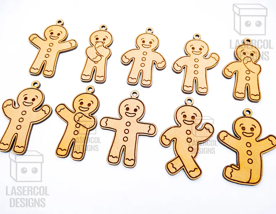 Gingerbread Cookies Christmas Ornaments Set 1 - Laser Cut Files product image (8)