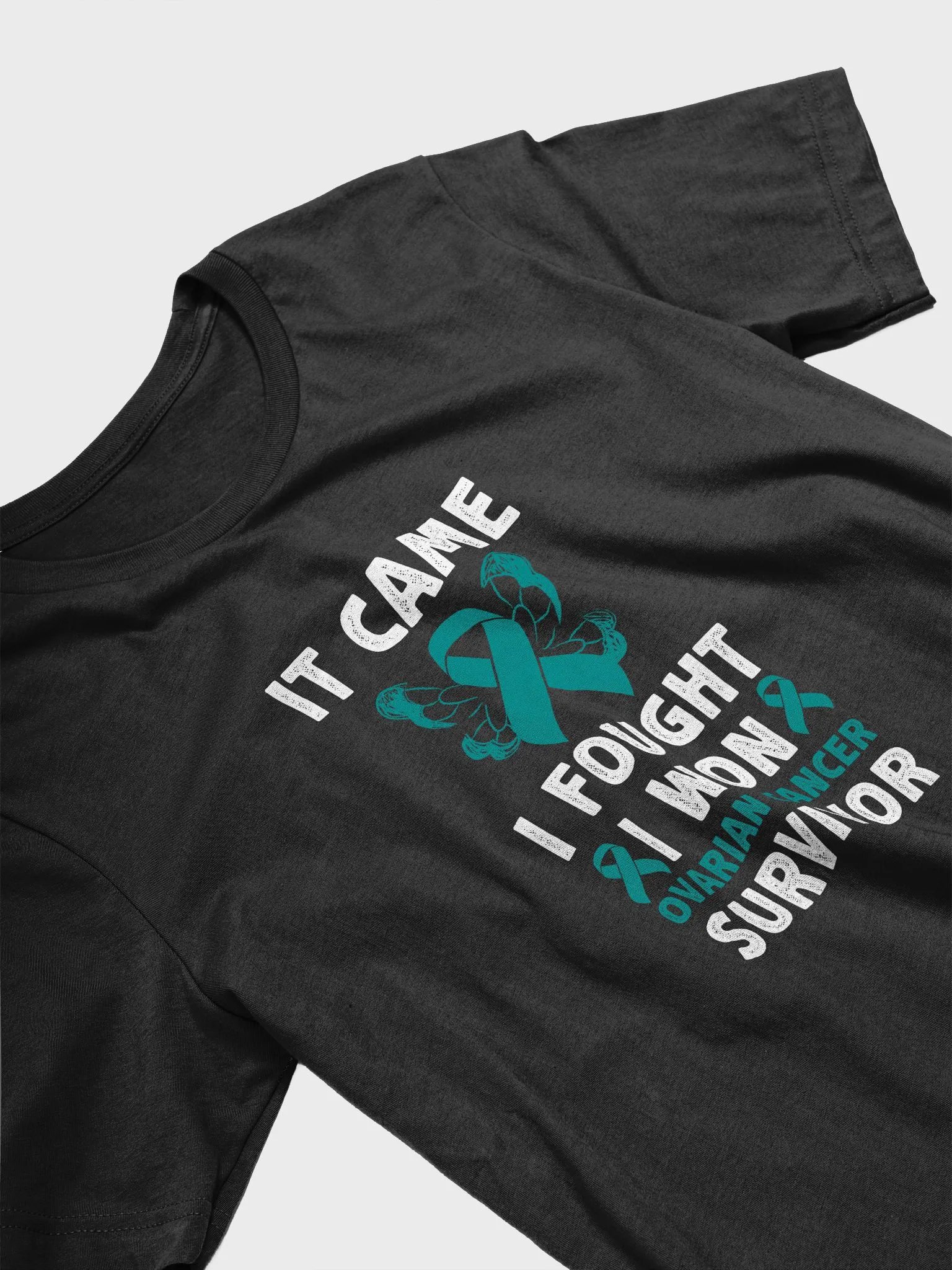 It Came We Fought I Won Ovarian Cancer Survivor Shirt | Awareness Ribbon Survivor T-Shirt product image (3)