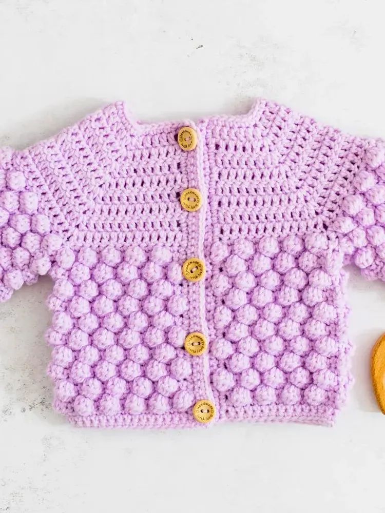 Crochet Pattern: Bobble Baby Cardigan product image (5)