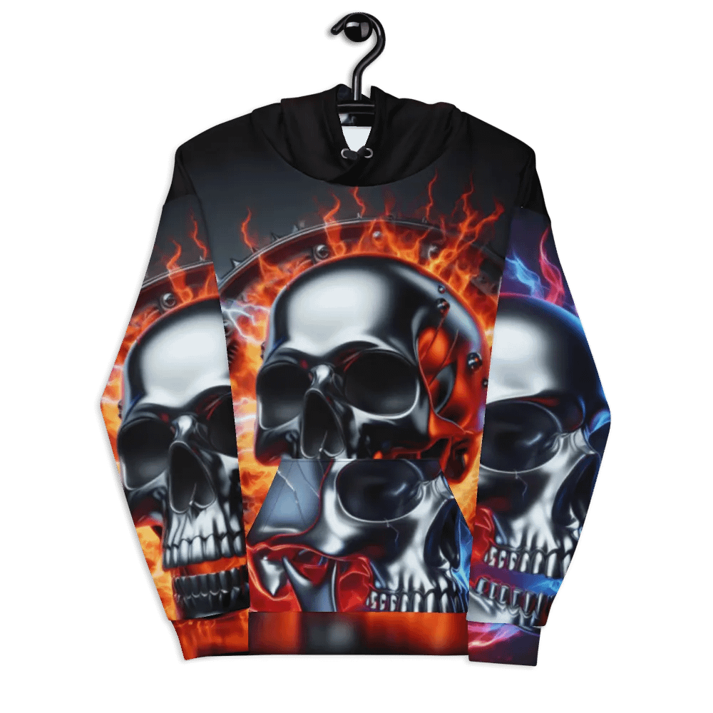 Electric Inferno - Unisex Skull Hoodie #8 product image (7)