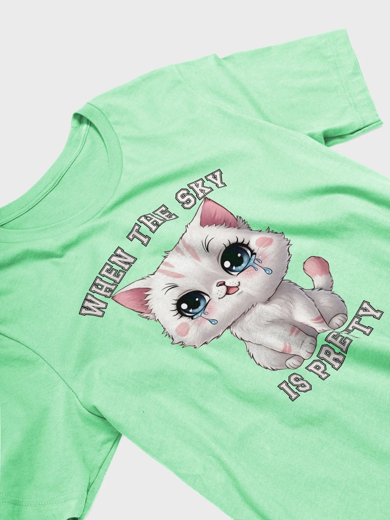 Cute Kawaii Cat Tee, Cat Lovers T-Shirt With Collegiate Letters product image (3)