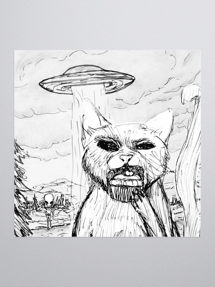 Close Encounter with Mad Cupcake Cat Sticker product image (1)