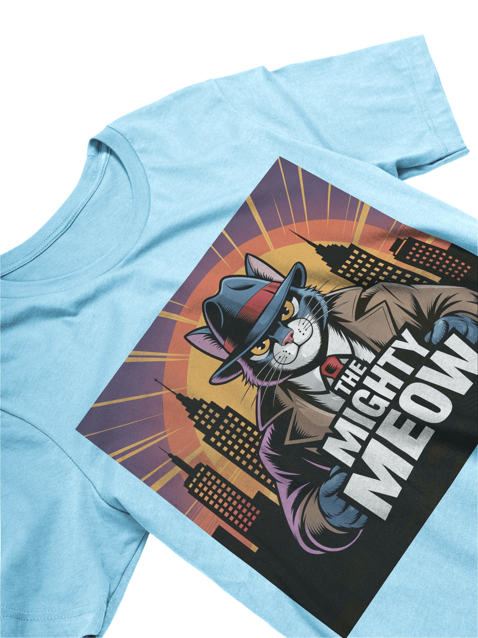 The Mighty Meow Trench Coat Cat T-Shirt product image (13)