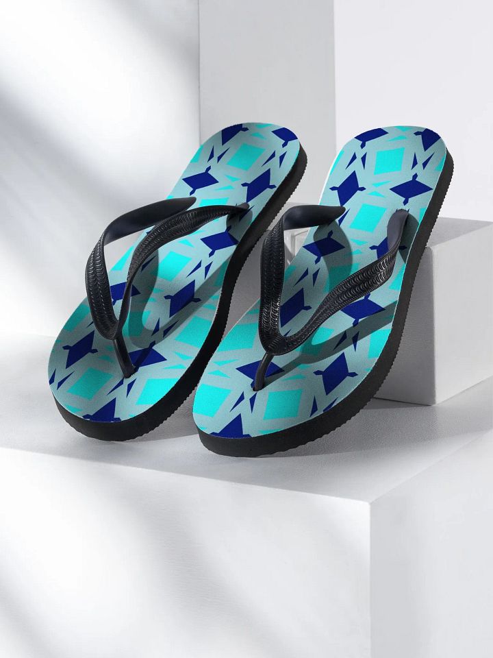 Blue Geometry Flip Flops product image (2)