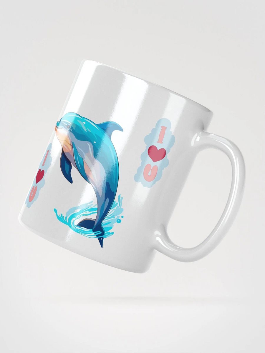 White Glossy Mug Dolphin product image (2)