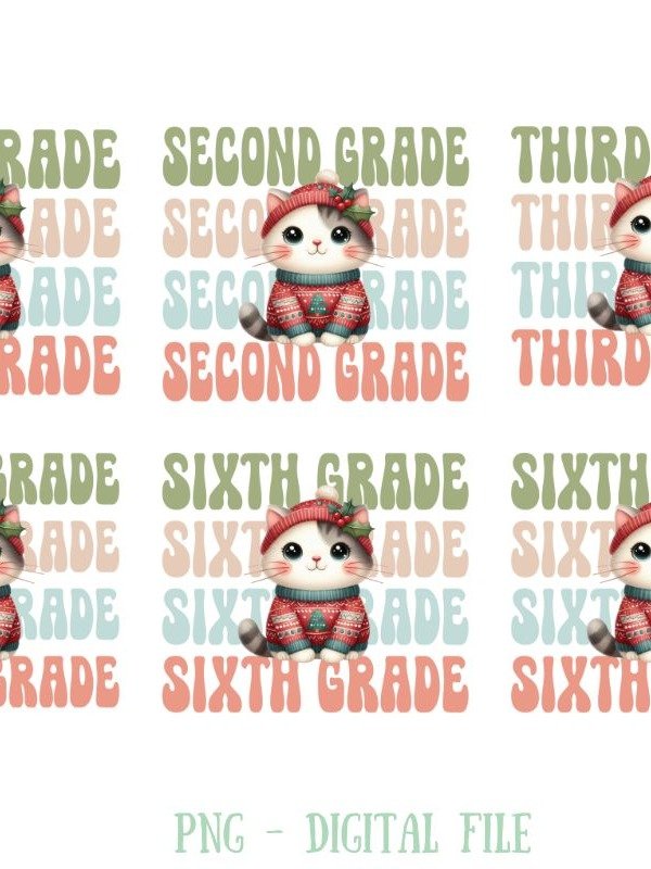 Christmas Cat Teacher sublimation bundle product image (1)