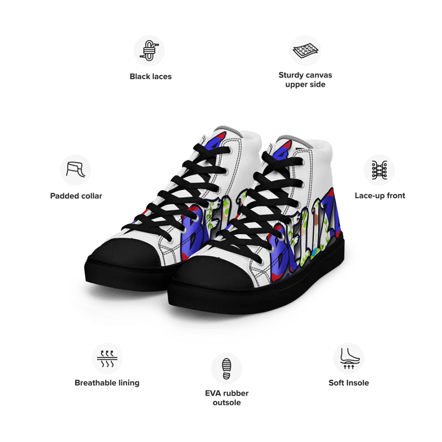 Belize @43 Independence Day Men's High Top Canvas Shoes product image (11)