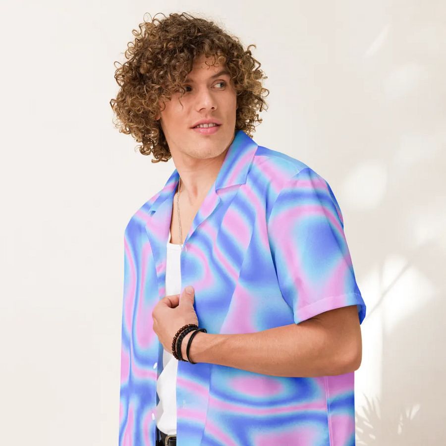 Psychedelic Hologram Unisex Hawaiian Shirt product image (7)