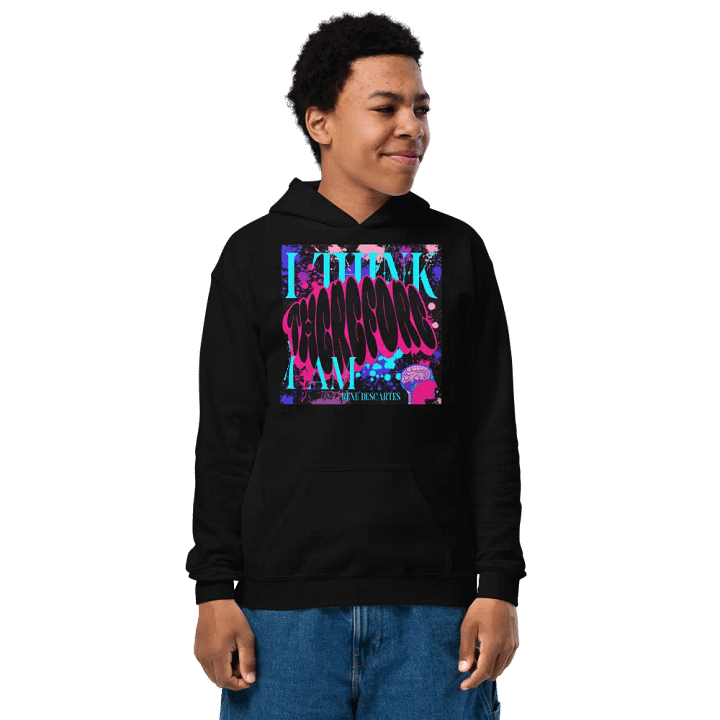 i think, therefore i am, Cogito Hoodie: Descartes Inspired Youth Blend product image (1)