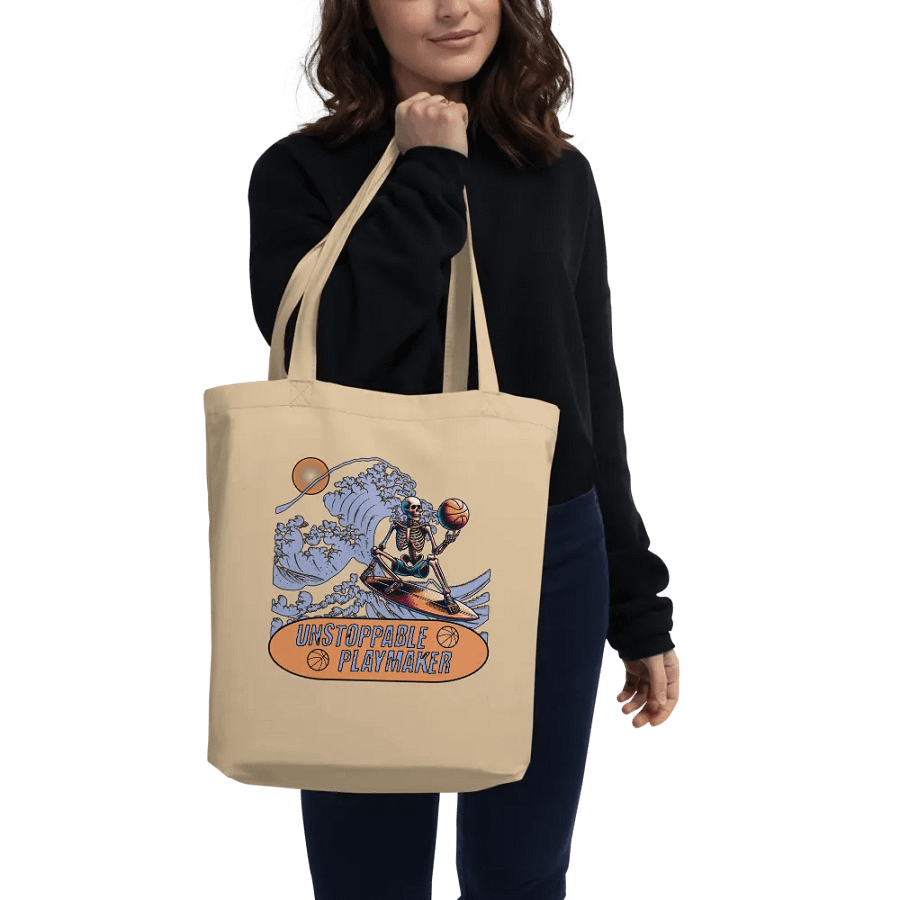 Unstoppable Playmaker Skeleton Basketball Tote Bag product image (2)