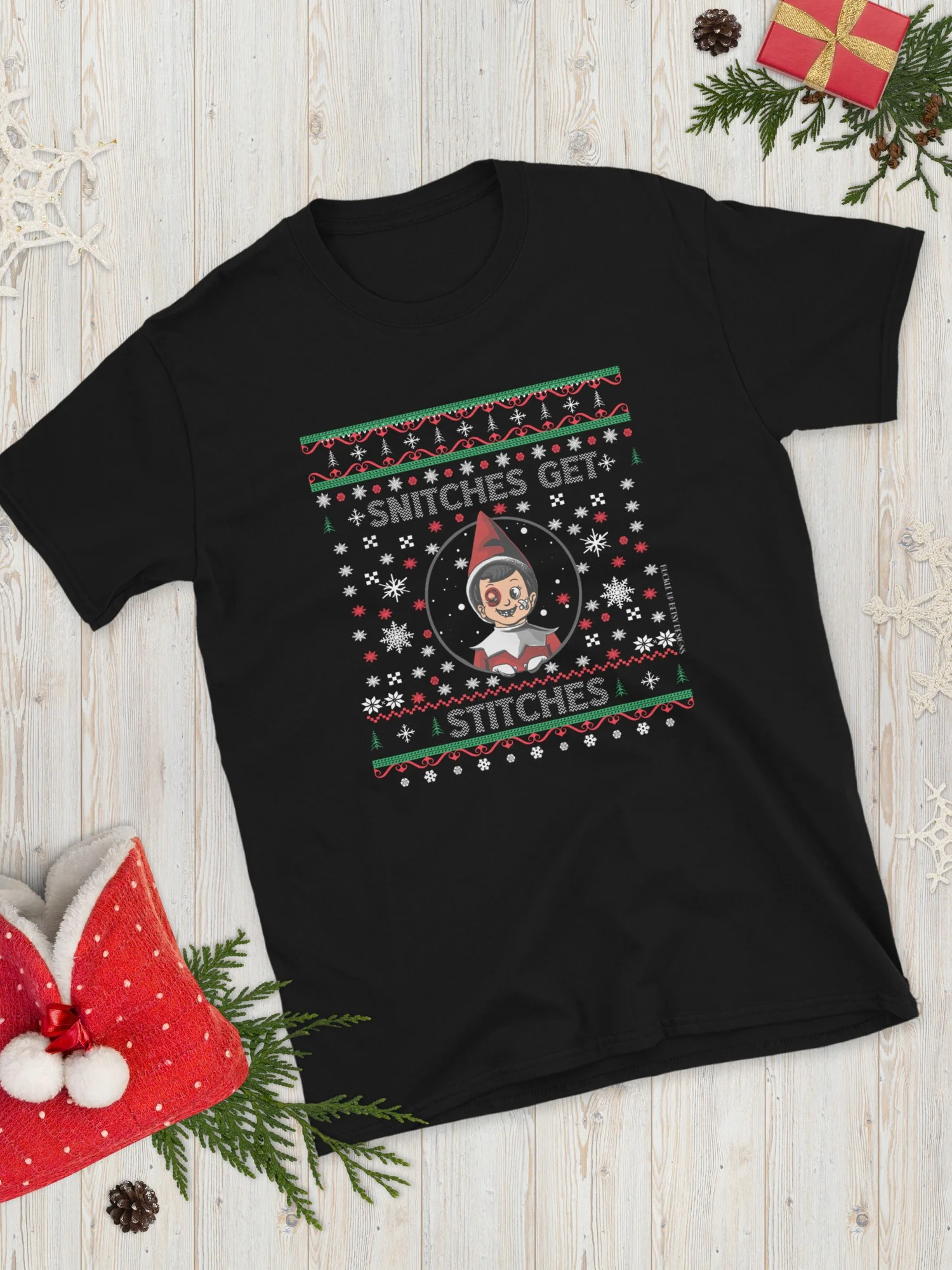 Holiday - Elf Snitches Get Stitches Ugly Sweater Style product image (4)