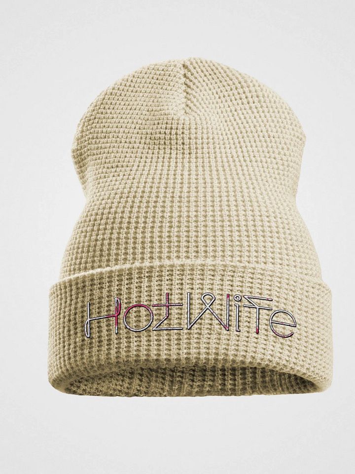 Hotwife Lines embordered waffle beanie product image (1)