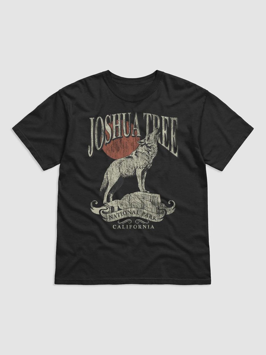 Joshua Tree National Park, California Tee | Vintage-Style Grunge Western Shirt of a Howling Coyote product image (2)