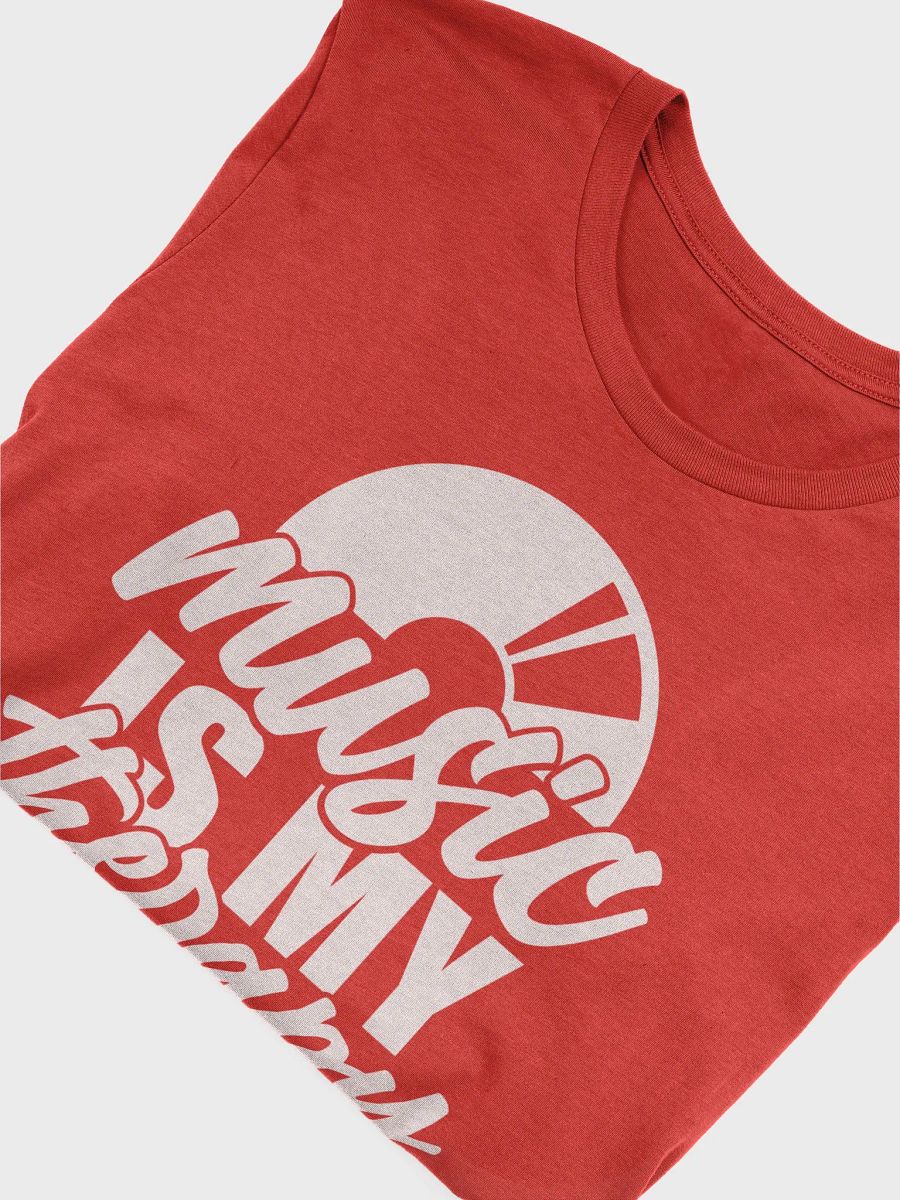 DJ T-Shirt With Graphic Rapper Merch Band Merch Music Merch By DJ GodSound "Music is My Therapy" Classic Fit UNISEX Red T-Shirt product image (5)