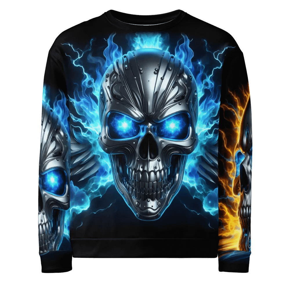 Cyber Skull All-Over Print - Unisex Sweatshirt #22 product image (1)