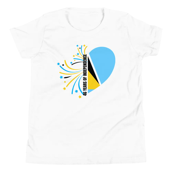 St. Lucia Heart Flag Celebration Youth T-Shirt product image (13)
