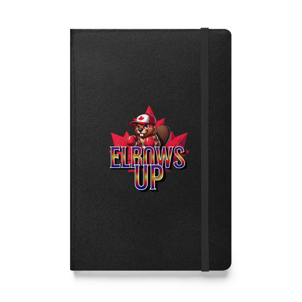 Elbows Up Maple Leaf Beaver Boxing Maverick Hardcover Journal product image (1)